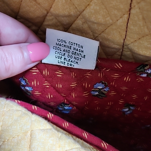 Vintage Retired Pattern Vera Bradley Provincial Red Small Bowling Bag Purse Y2K - Picture 9 of 13